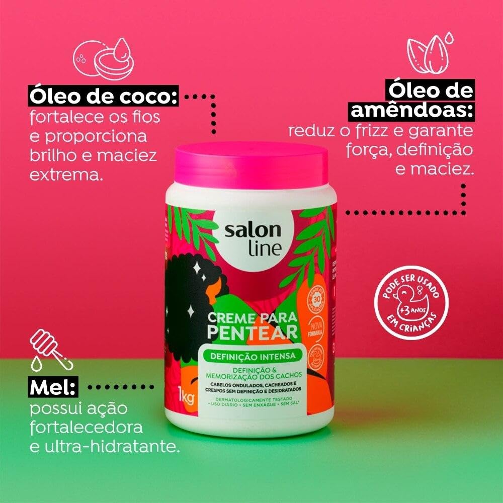 Linha Tratamento (Creme Para Pentear) Salon Line - Definicao Intensa 1000 Gr - (Salon Line Treatment (Combing Cream) Collection - Intense Definition Net 35.27 Oz)