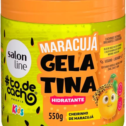 Salon Line, Gelatina Capilar Hidratante, Maracujá, #todecacho Kids, Vegana - Para Cabelos Ondulados, Cacheados e Crespos, Salon Line, 550g