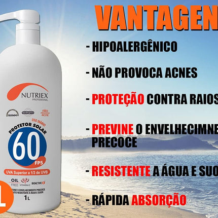 Nutriex Professional Sunscreen SPF 60 1/3 UVA 1 Liter 61028