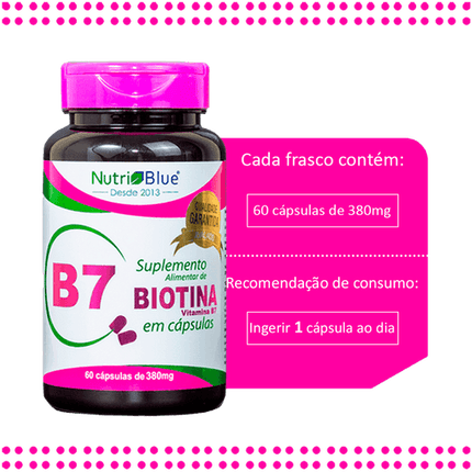 Nutriblue Biotin Supplement 60 Capsules of 380mg