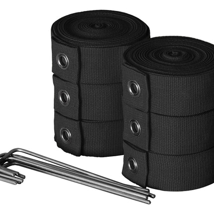 Kit Beach Tennis Black - Pro 4-Strip Net + Marking Tape