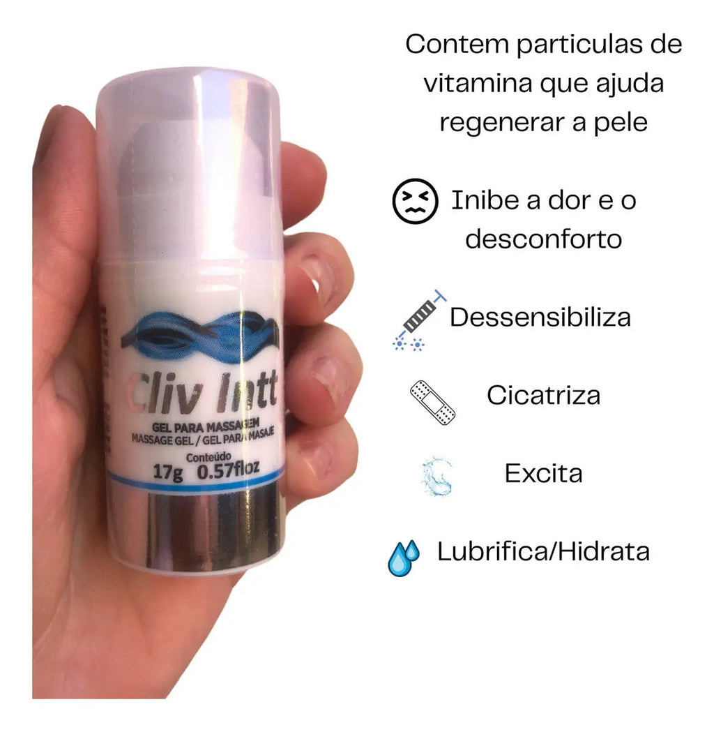 Cliv Intt Gel Extra Forte 17g, anal anesthetic lubricant with neutral scent, designed for sensitive and comfortable intimacy.