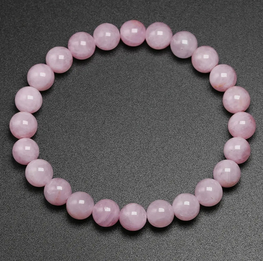 Pulseira de Quartzo Rosa, Pedra Natural do Amor (8mm)
