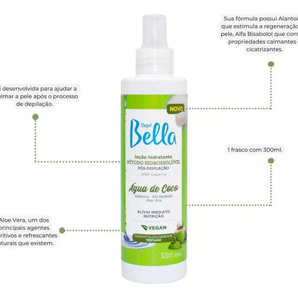 Depil Bella Post-Waxing Moisturizing Lotion Water Soluble Method – 300ml/8.87fl.oz