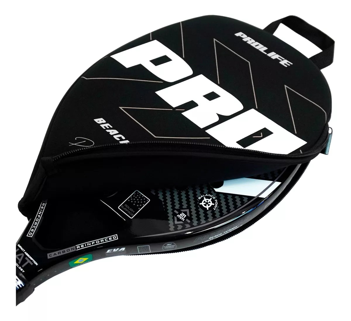 Beach Tennis Freestyle Racket 3k Carbon Original Prolife Gray