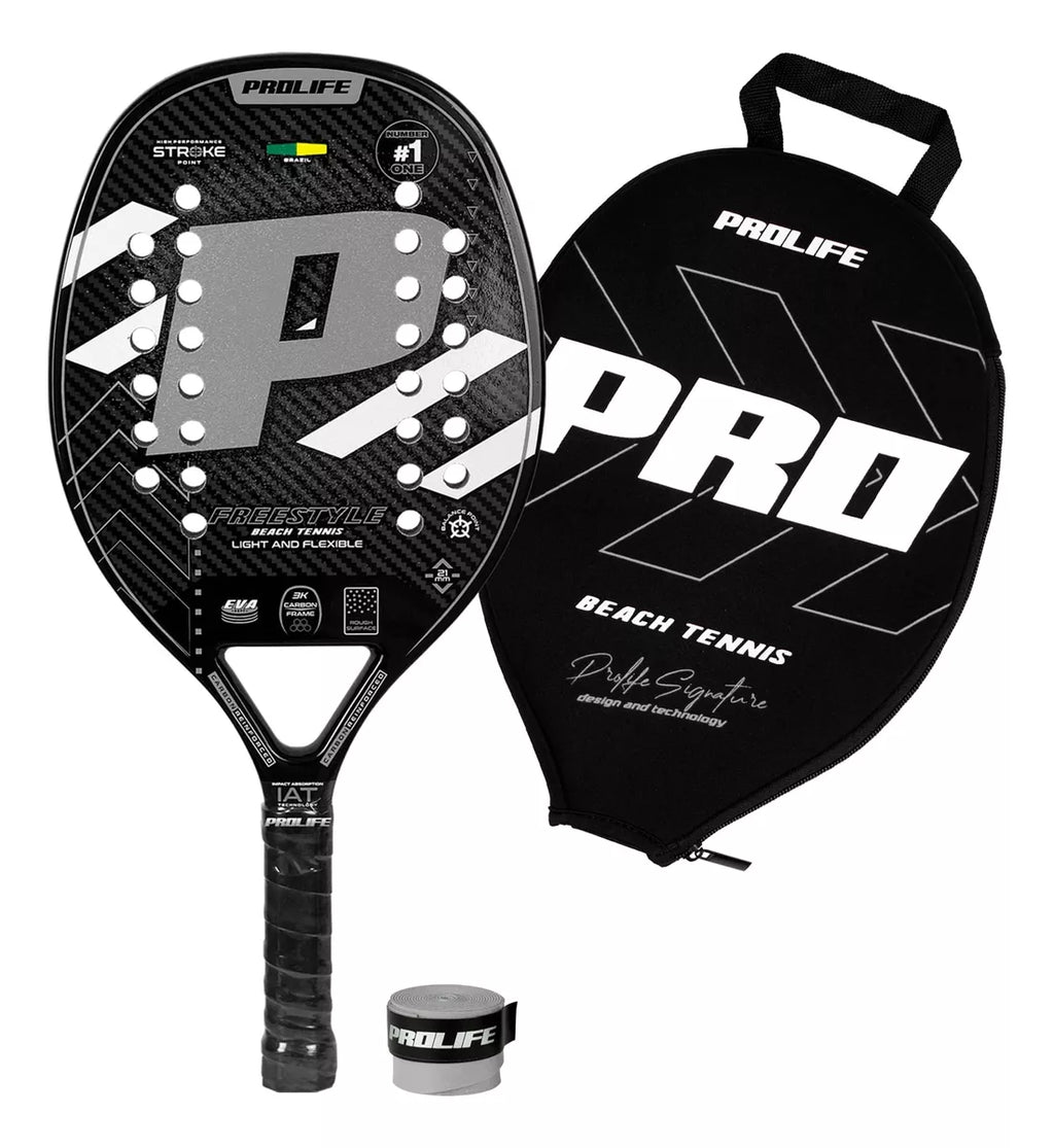 Beach Tennis Freestyle Racket 3k Carbon Original Prolife Red