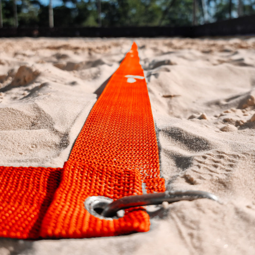 Kit Beach Tennis Orange - Pro 4-Strip Net + Marking Tape