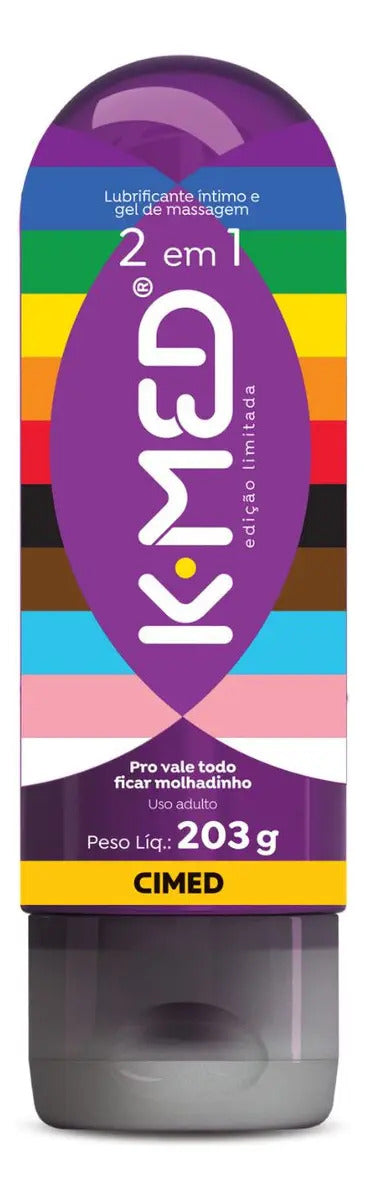 K-MED 2-in-1 Inclusive Intimate Personal Lubricant in 203g bottle, smooth and water-based for enhanced comfort and intimacy.
