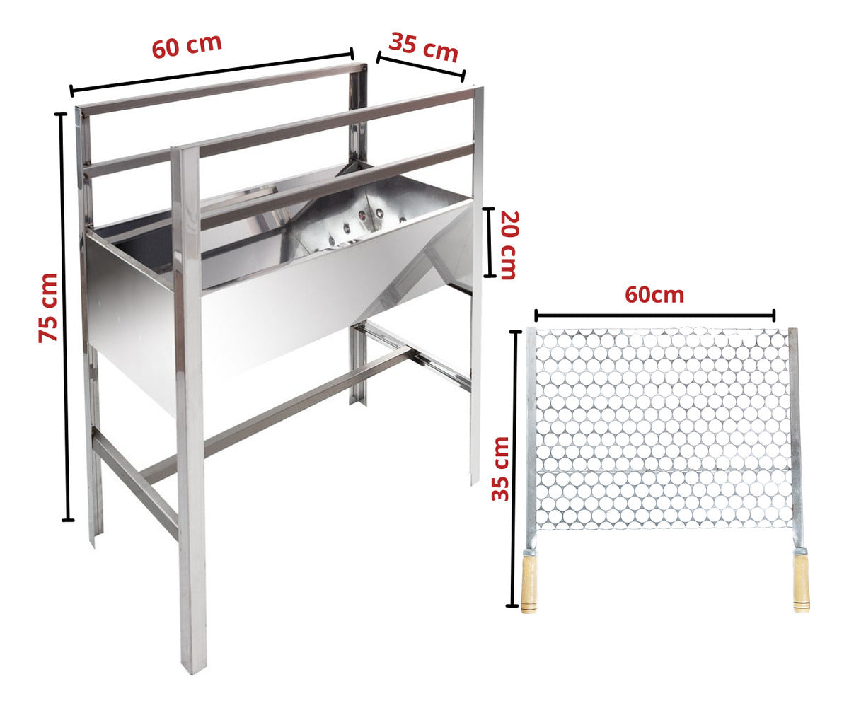 Large Portable Stainless Steel Barbecue Grill Includes 2 Grills