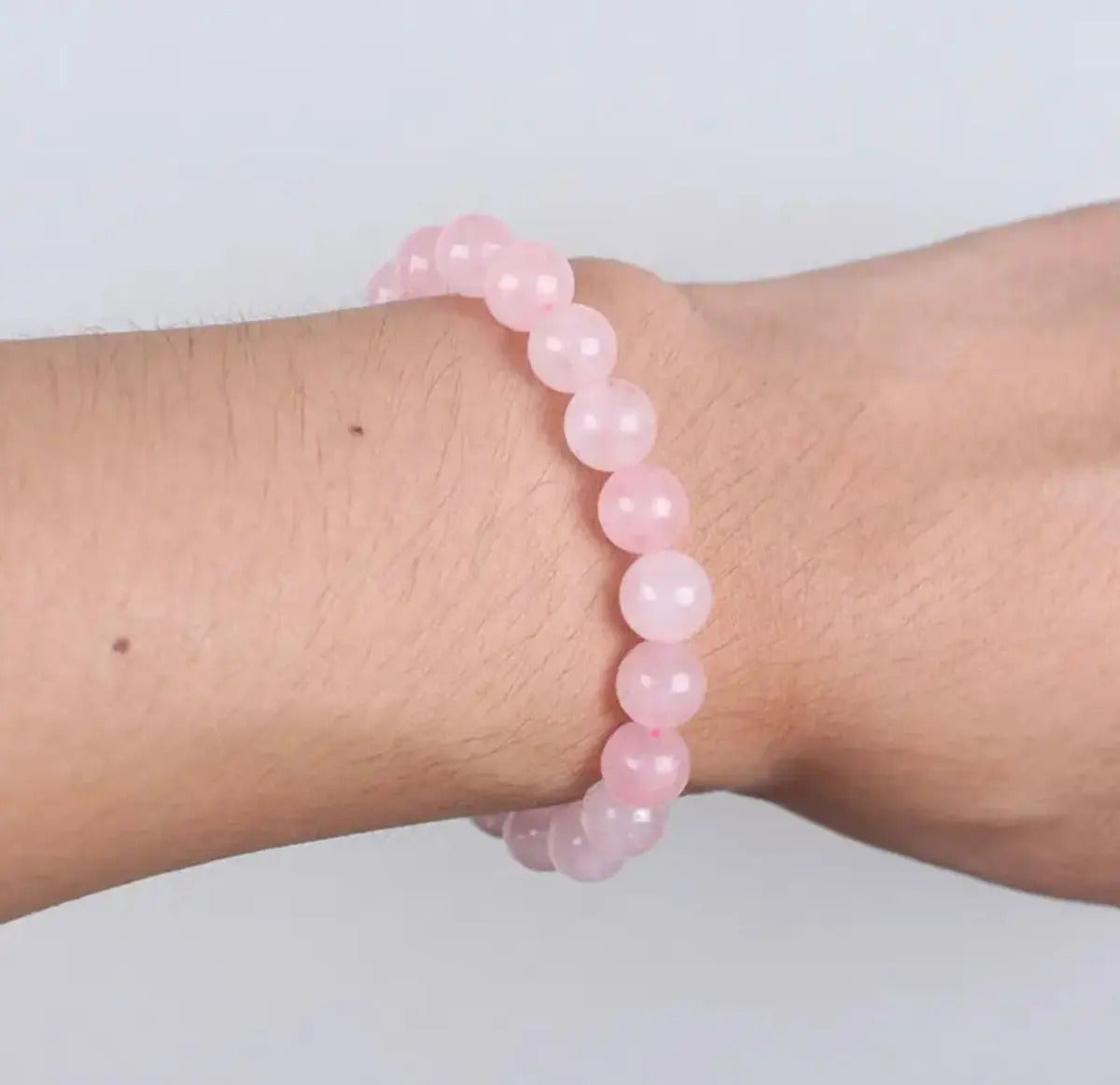 Pulseira de Quartzo Rosa, Pedra Natural do Amor (8mm)