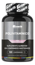 Polivitaminico Mastigável 120un. Growth Supplements - Sabor Morango