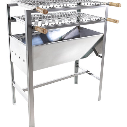 Large Portable Stainless Steel Barbecue Grill Includes 2 Grills