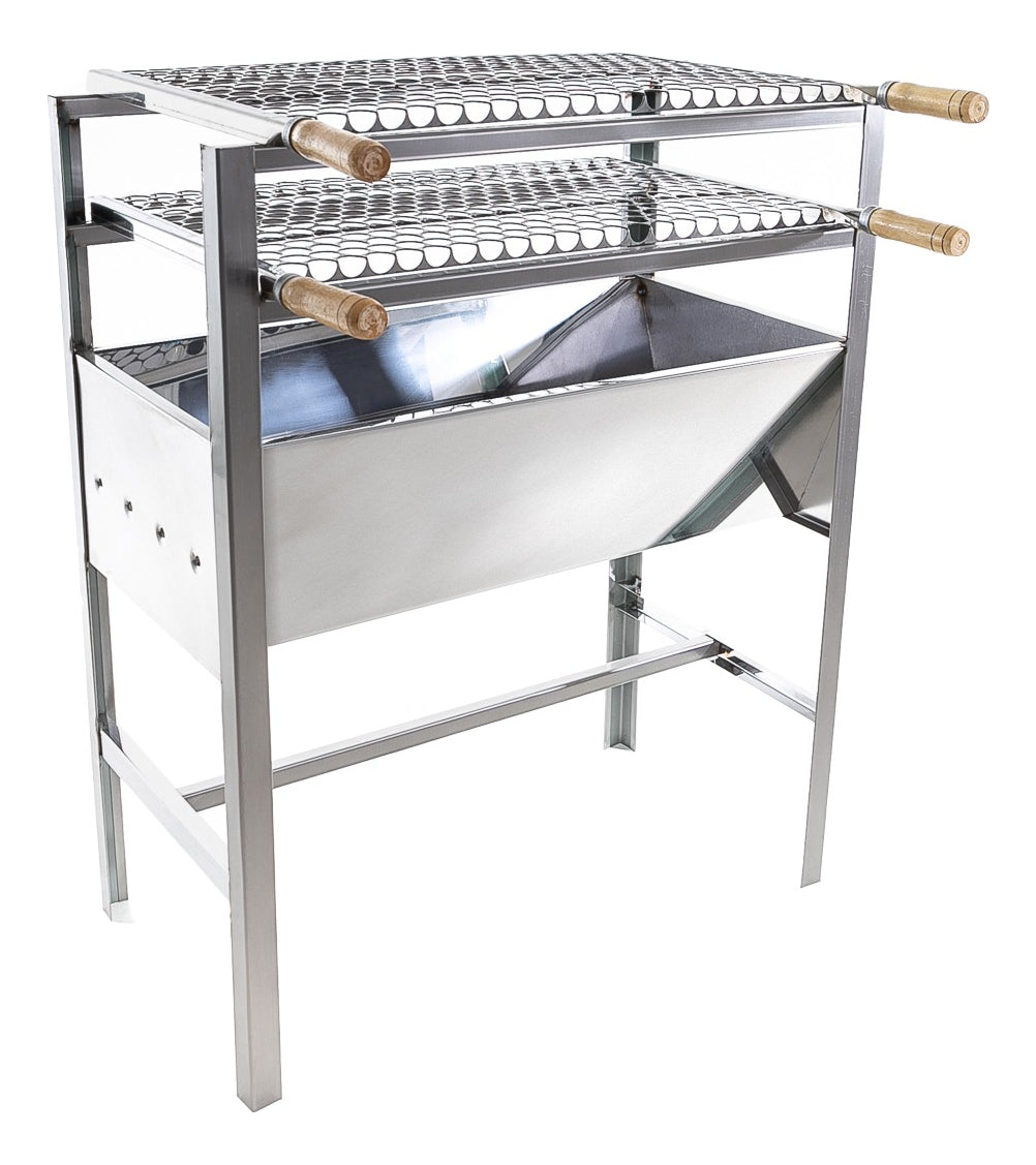 Large Portable Stainless Steel Barbecue Grill Includes 2 Grills