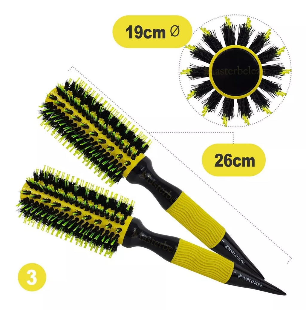Marco Boni Professional Kit 3 Ceramic Brushes S M L Yellow Racket