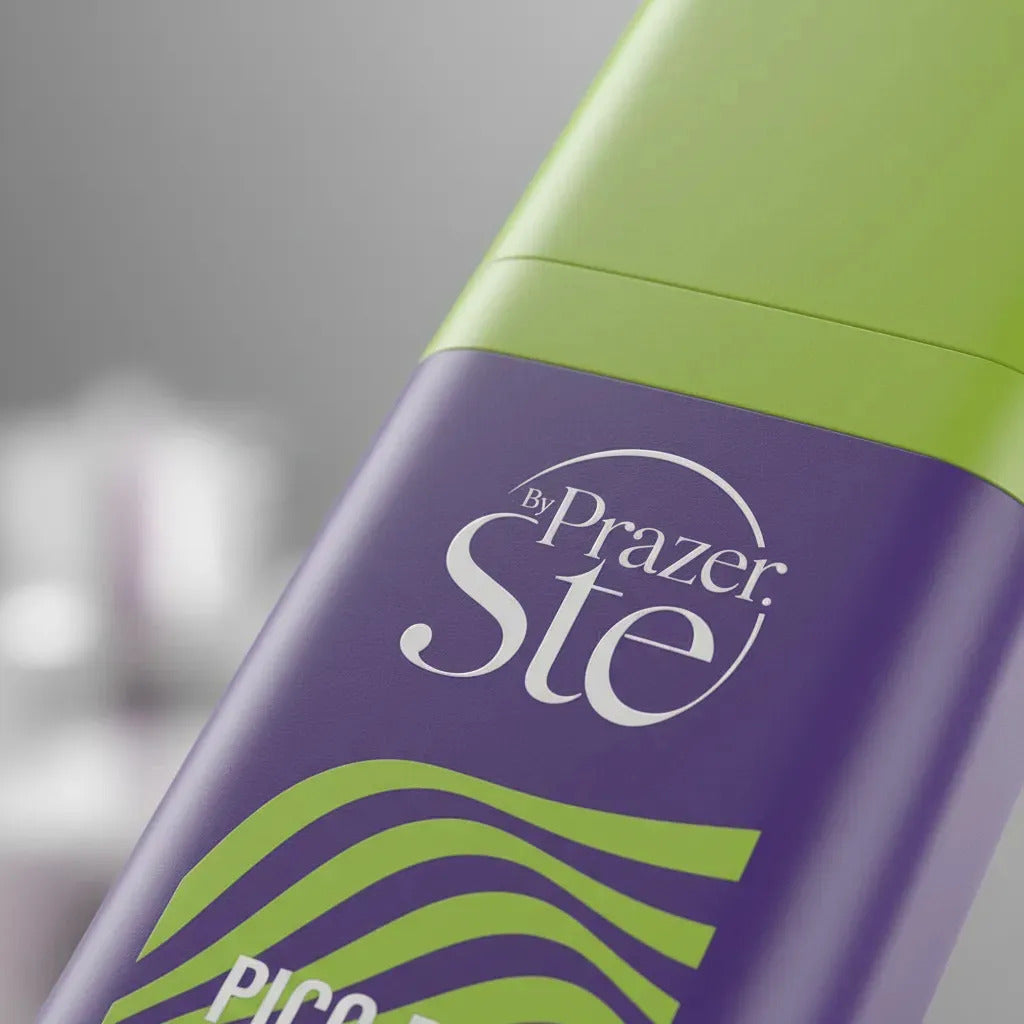 BuyBrazil Pico Pulse Gel Líquido Intt Picolé Uva Verde, vibrant purple frozen treat in a clear container with a colorful label