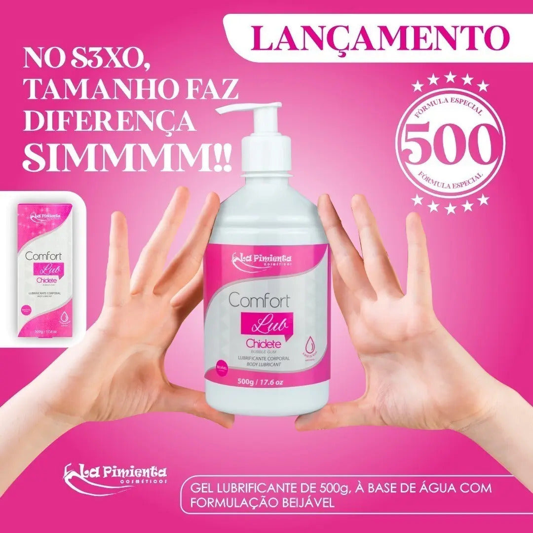 Neutral lubricant for couples, BuyBrazil 500g, with a bubblegum flavor, suitable for men and women, comfortable and discreet.