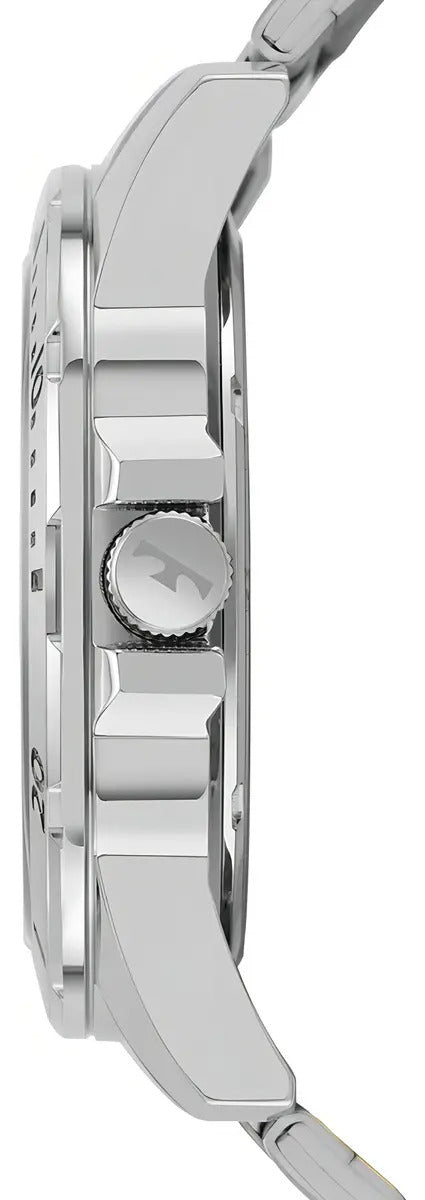 Relógio Technos Masculino 2115MYK/1P 45 Milímetros Prata Todo em Aço Inoxidável com Calendário e Prova D´Agua 50m