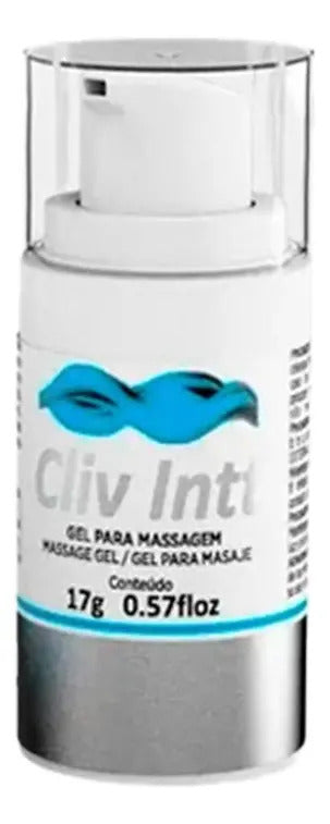 Cliv Intt Gel Extra Forte 17g, neutro lubrificante íntimo dessensibilizante anal com textura transparente e embalagem.