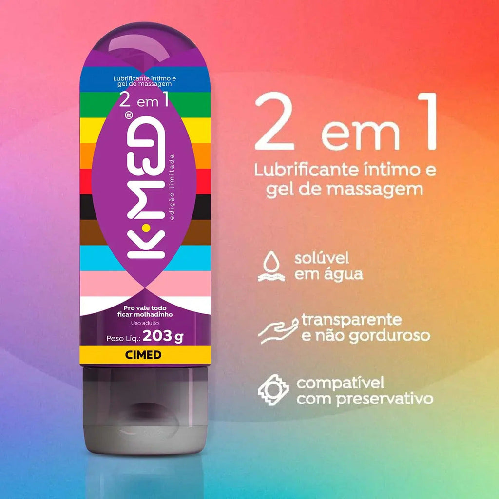 K-MED 2-in-1 Inclusive Intimate Lubricant bottle showing personalized label with product name and organic ingredients.