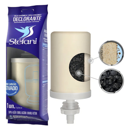 Stéfani Double Action Clay Filter Candle with Activated Carbon