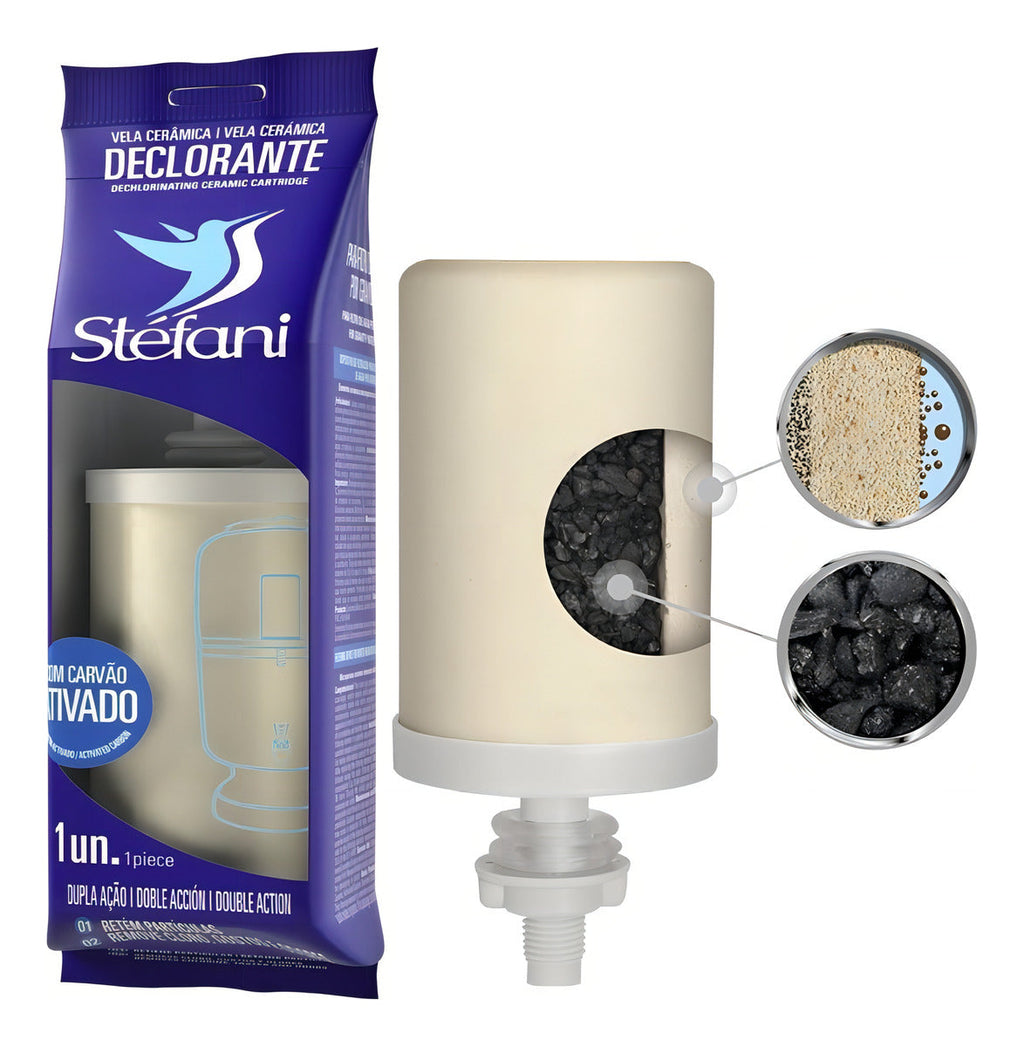 Stéfani Double Action Clay Filter Candle with Activated Carbon