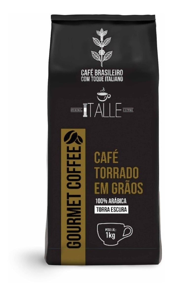 Roasted Coffee Beans Espresso Arabica Dark Roast Beans 1kg Gourmet Cafe Italle