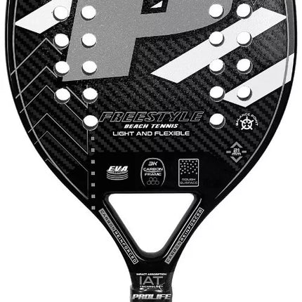 Beach Tennis Freestyle Racket 3k Carbon Original Prolife Gray