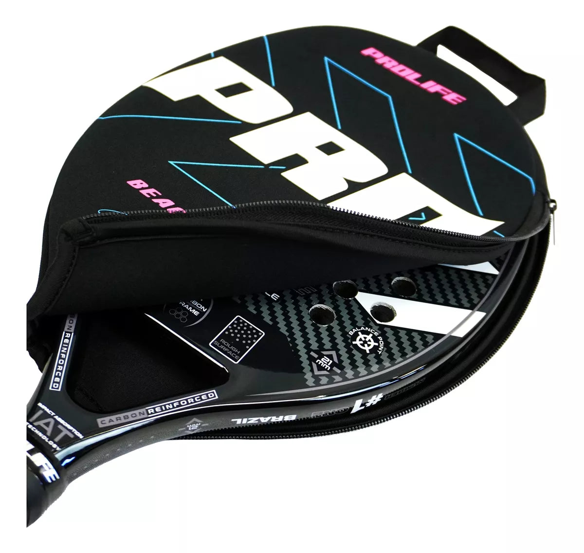 Beach Tennis Freestyle Racket 3k Carbon Original Prolife Blue
