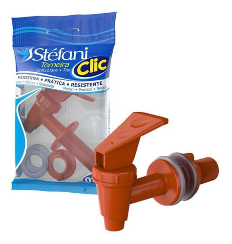 Water Filter Tap for Clay Filter Clic Stefani - Brown