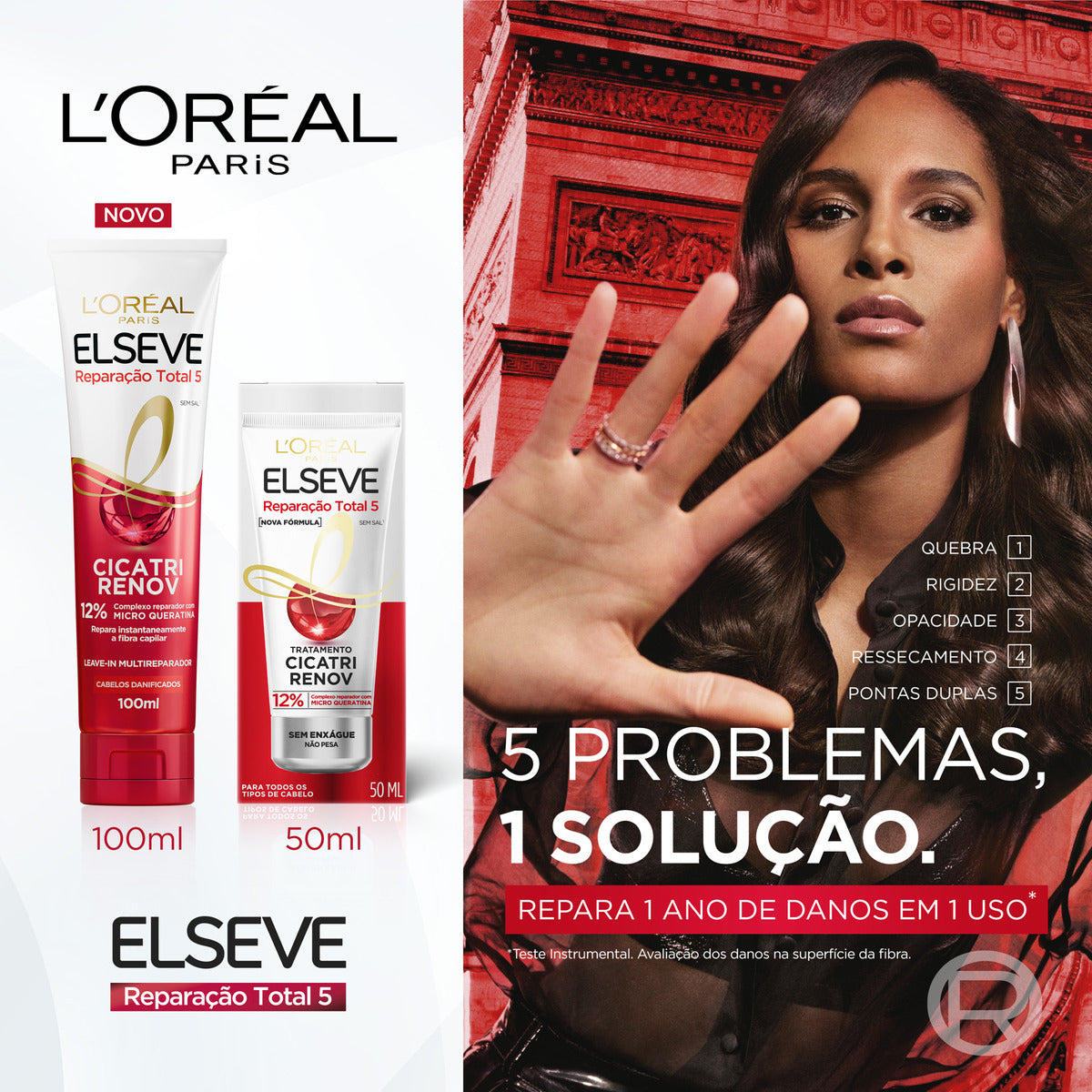Elseve Total Repair Leave-in 5 Cicatri Renov 100ml/ 3.38 fl.oz.