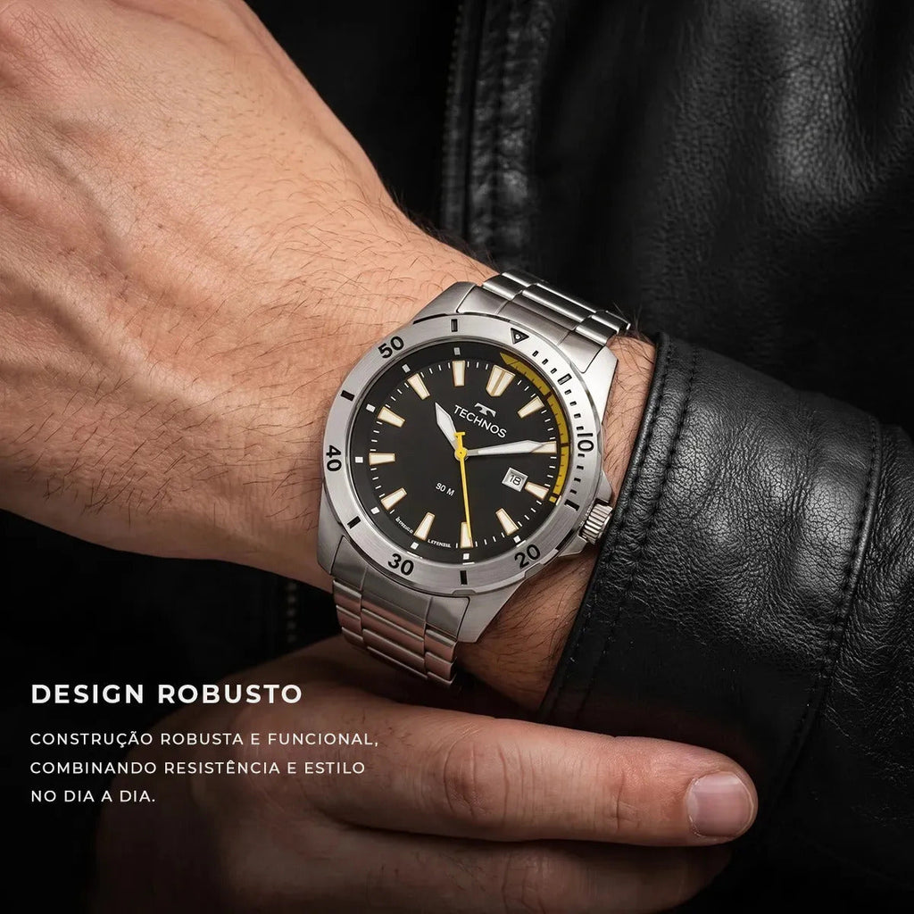 Relógio Technos Masculino Militar Prata A Prova D´água 2115NAQ/1P