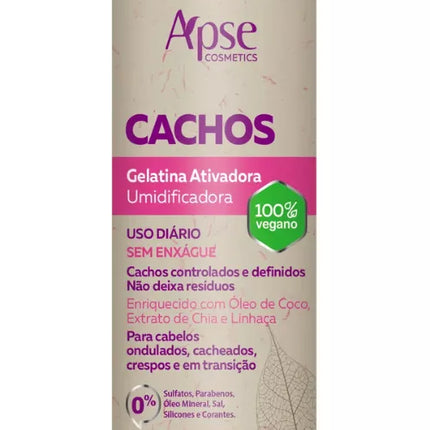 Apse Cosmetics SOS Cachos Kit Shampoo, Conditioner, Gelatin, Mask and Activator 5 Steps
