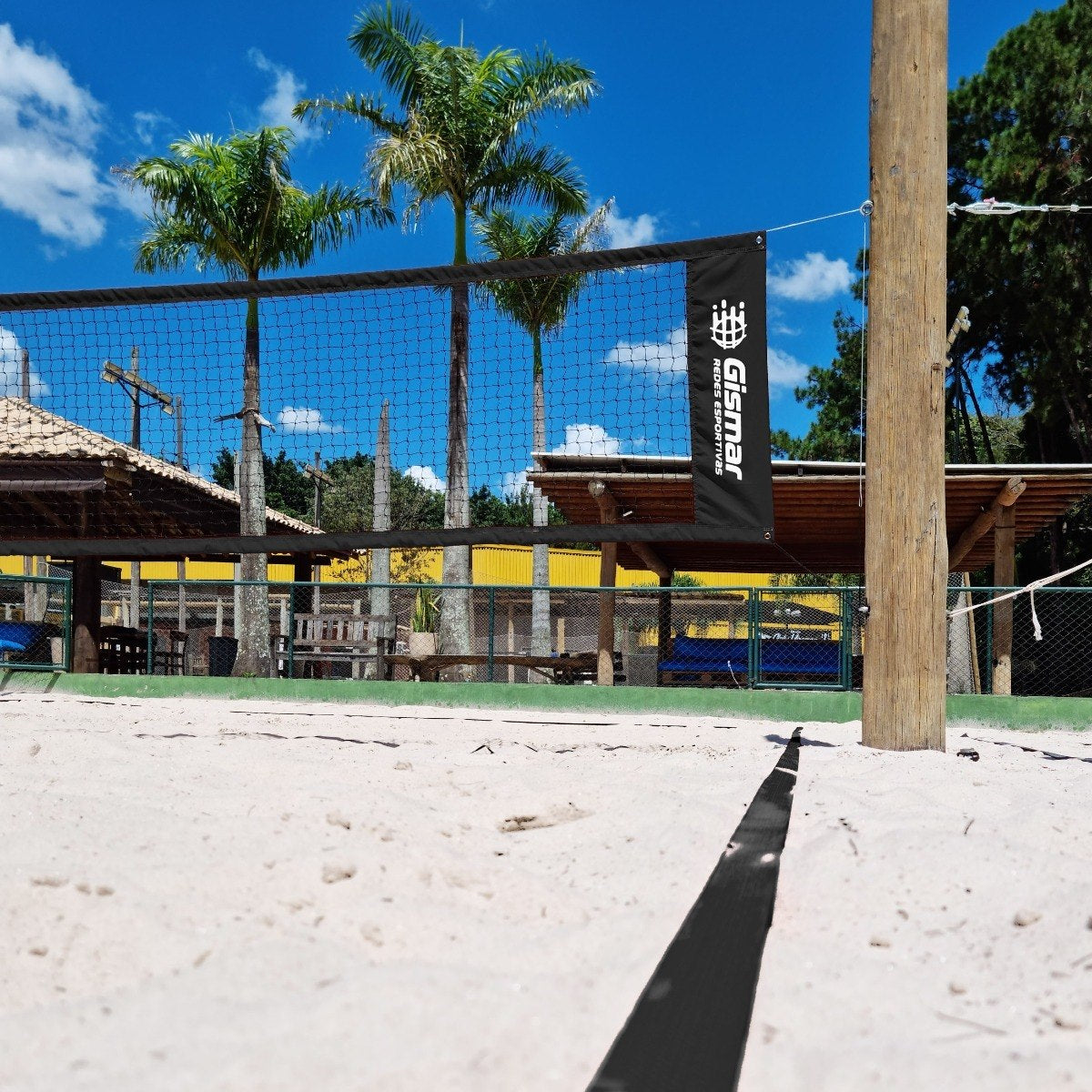 Kit Beach Tennis Black - Pro 4-Strip Net + Marking Tape