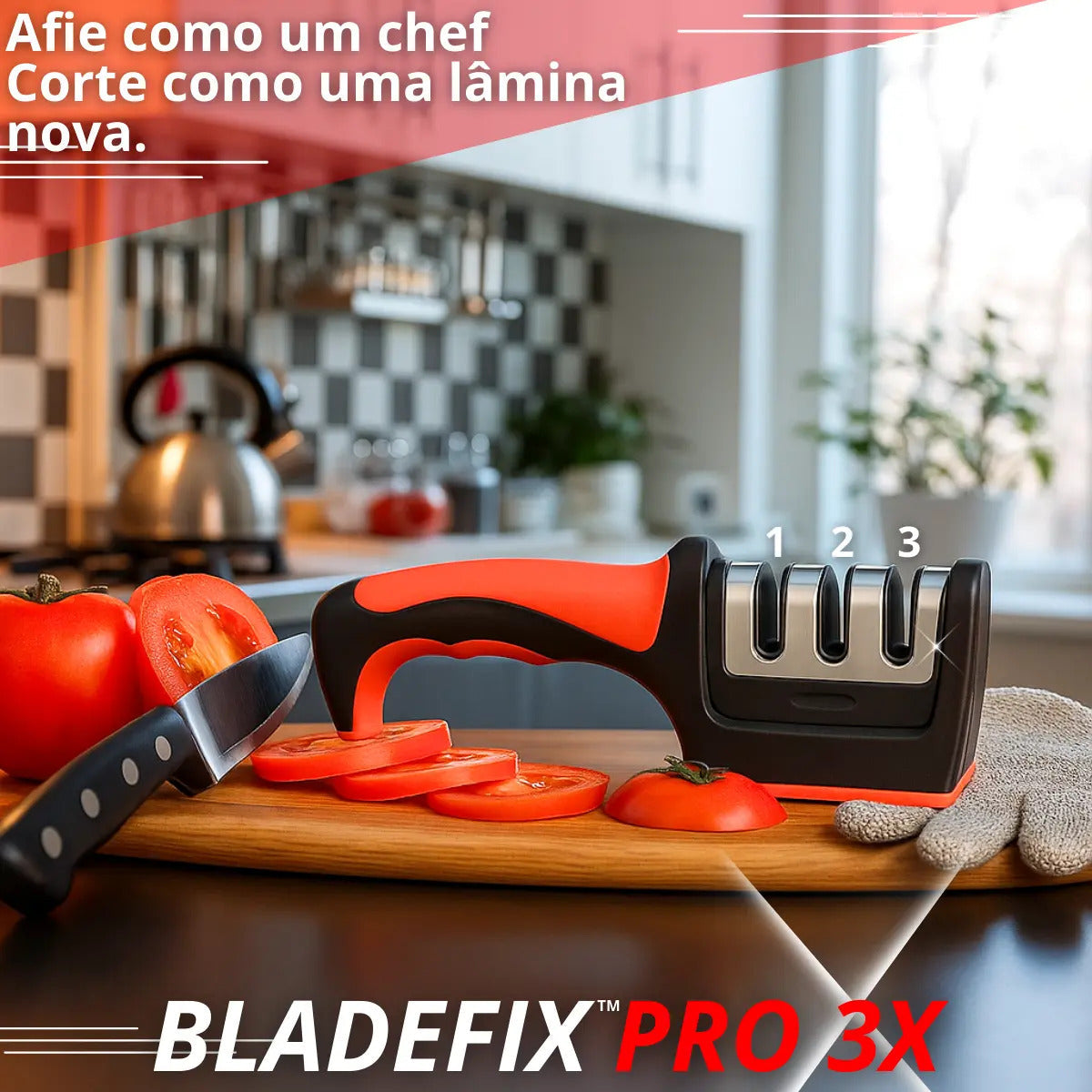 Kit Com Faca De Cozinha E Churrasco Artesanal Full Tang+ Bainha Couro Com Gravuras + Afiador Vermelho Abs Emborrachado Gourmet Premium Forjada A Mão Picanha Chef De Cozinha