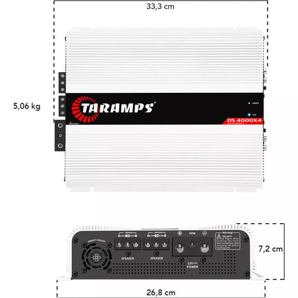 Taramps DS4000X4 Car Audio Amplifier  2 ohms 4000 Watts RMS
