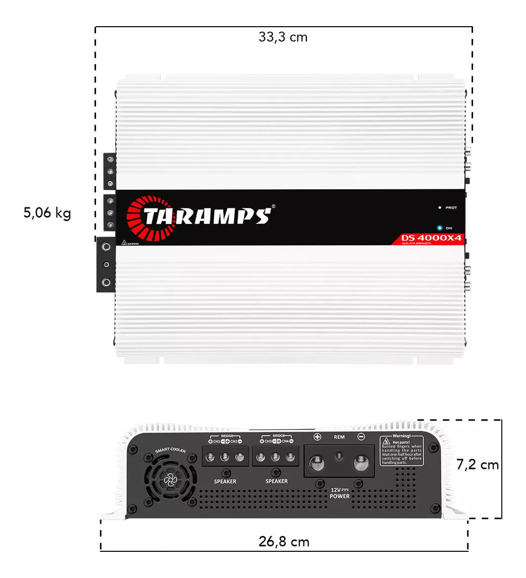 Taramps DS4000X4 Car Audio Amplifier  2 ohms 4000 Watts RMS