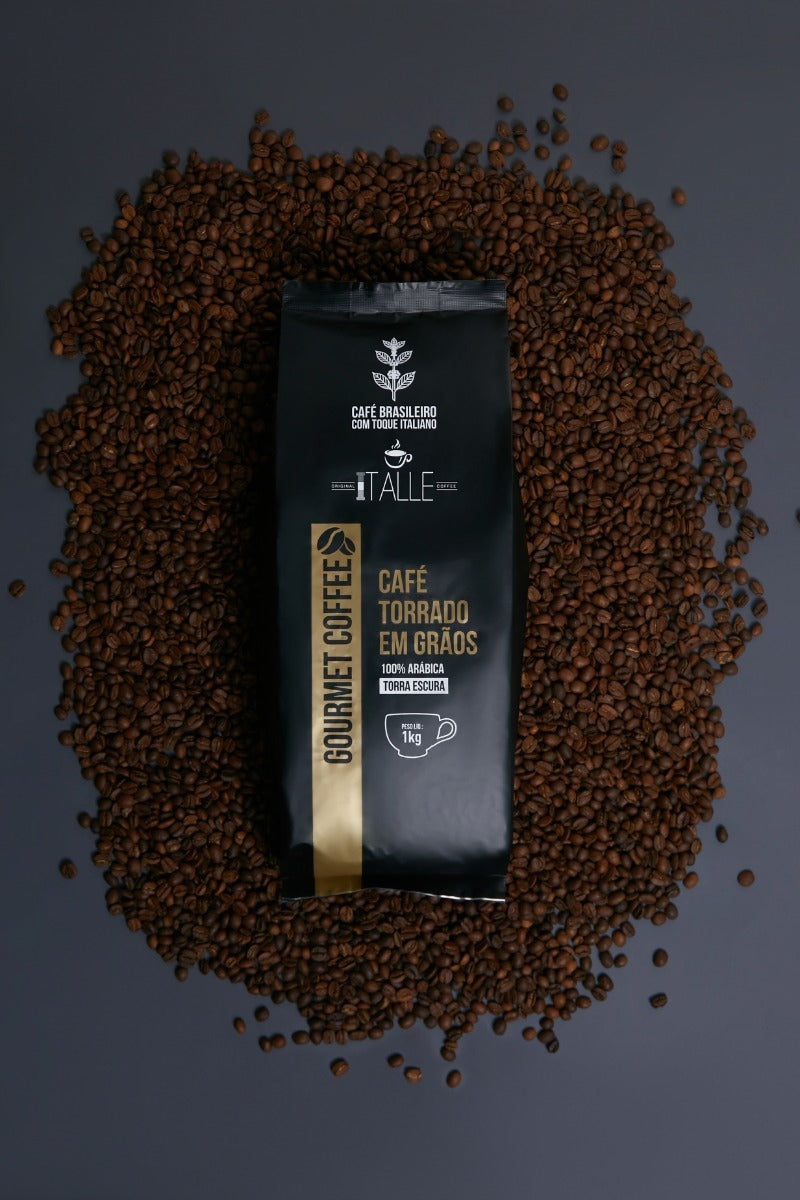 Roasted Coffee Beans Espresso Arabica Dark Roast Beans 1kg Gourmet Cafe Italle