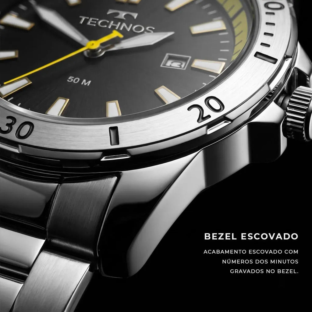 Relógio Technos Masculino Militar Prata A Prova D´água 2115NAQ/1P