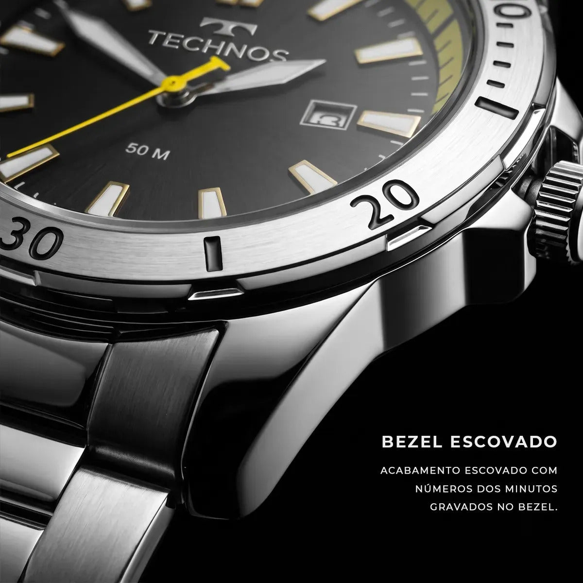 Relógio Technos Masculino Militar Prata A Prova D´água 2115NAQ/1P