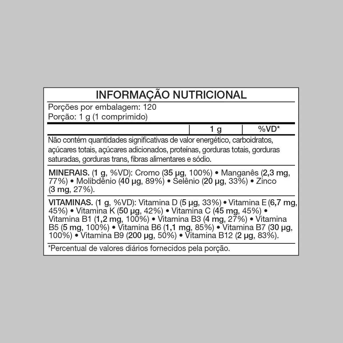 Polivitaminico Mastigável 120un. Growth Supplements - Sabor Morango