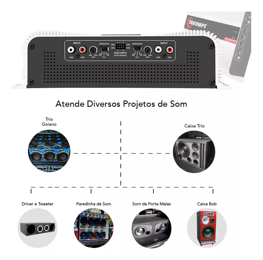 Taramps DS4000X4 Car Audio Amplifier  2 ohms 4000 Watts RMS