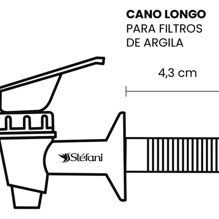 Water Filter Tap for Clay Filter Clic Stefani - Brown