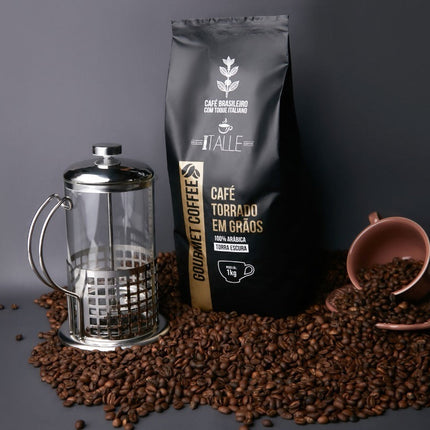 Roasted Coffee Beans Espresso Arabica Dark Roast Beans 1kg Gourmet Cafe Italle