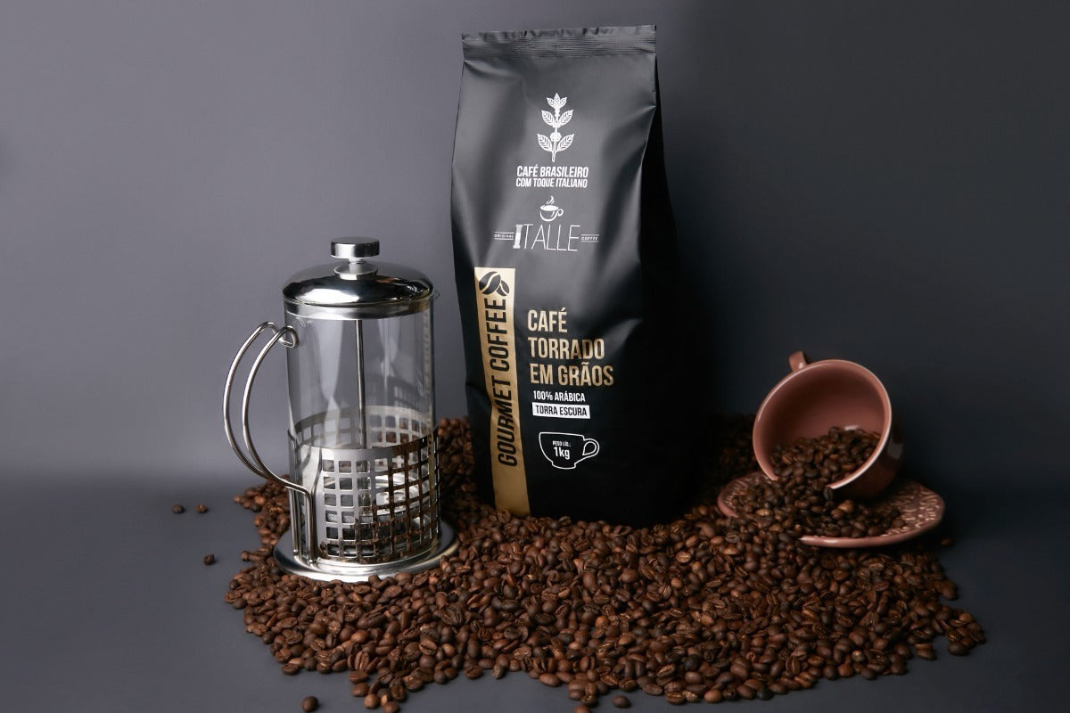 Roasted Coffee Beans Espresso Arabica Dark Roast Beans 1kg Gourmet Cafe Italle