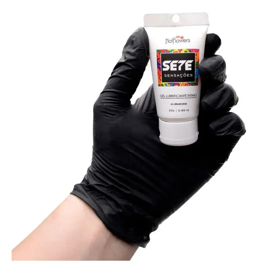BuyBrazil Gel Anestésico Lubrificante Sete Sensações Hot Flowers, smooth personal lubricant with hot flower scent in a sleek bottle