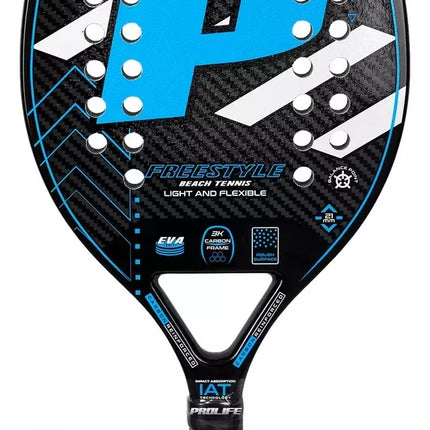 Beach Tennis Freestyle Racket 3k Carbon Original Prolife Blue