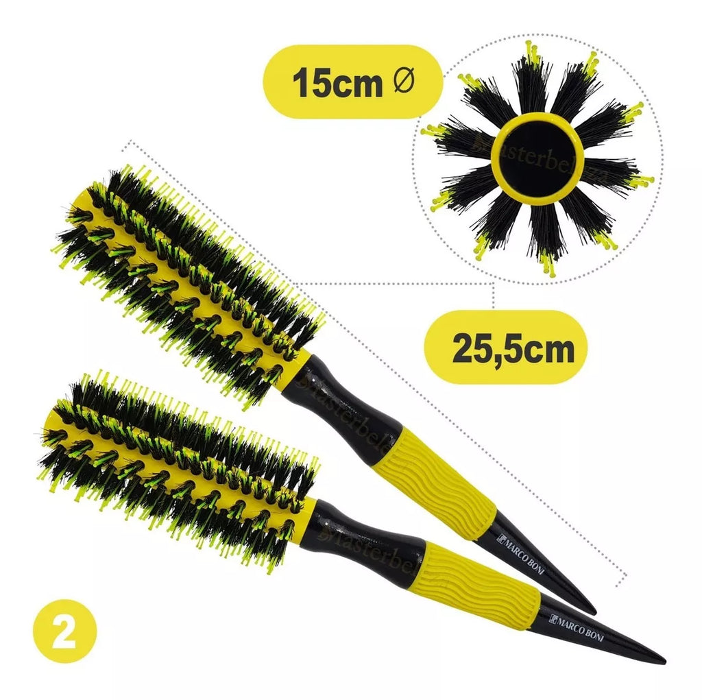 Marco Boni Professional Kit 3 Ceramic Brushes S M L Yellow Racket