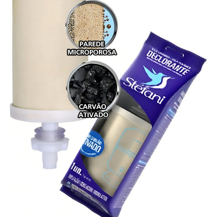 Stéfani Double Action Clay Filter Candle with Activated Carbon