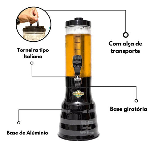 Beer Chopp Torre De Chopp 2l Portátil Gelada Com Alça