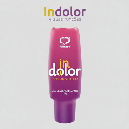 Sexy Fantasy IN DOLOR desensitizing anal gel lubricant with aloe, 15g, smooth, soothing personal lubricant for sensitive areas.
